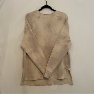 Beige Tie-Dye Crew neck Sweatshirt